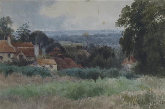 G.N. de LAubiniere, watercolour, Hampstead Heath, signed and dated 1878 12 x 17cm.